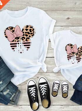 New Leopard Minnie Mouse Print Kawai M Kids Family Matc