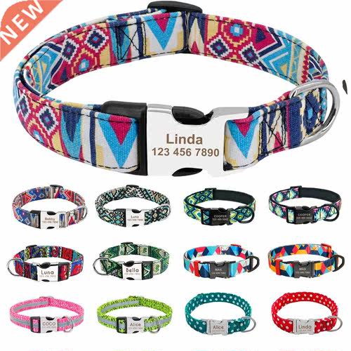 Custom Engraved Dog Collar Personalized Nylon Pet Dog Tag Co