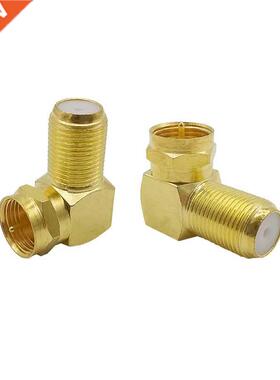 2Pcs Right Angle F Female Jack to F Male Plug Adapter 90 Deg