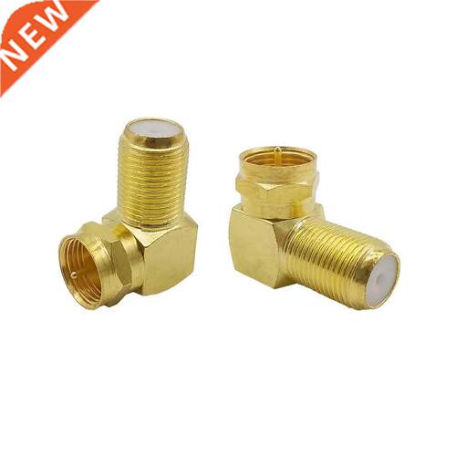 2Pcs Right Angle F Female Jack to F Male Plug Adapter 90 Deg