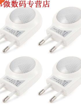 4pcs Night Lamp LED Sensor Licht 0.7 W AC 220-240 V met USB