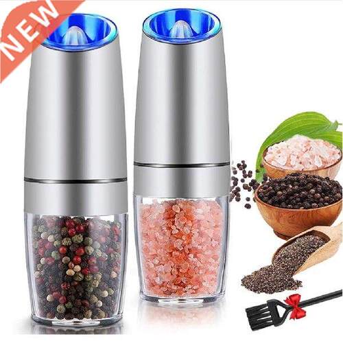 1/2Pcs Set Electric Pepper Mill Stainless Steel Automatic