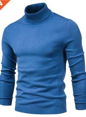 New Winter Turtleneck Thick Mens Sweaters Casual Turtle Neck