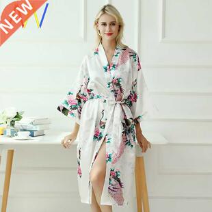 Silk pjms women long home wer robes thin bthrobe dress