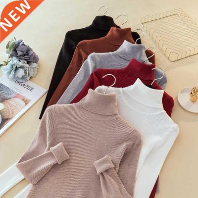Woman Sweaters 2021 Autumn Winter Tops Turtleneck Sweater Wo