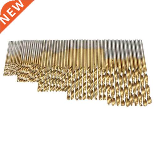 50Pcs 1/1.5/2.0/2.5/3mm Titanium Coated HSS Drill Bit Set