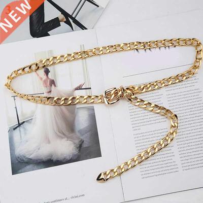 Punk Metal Chain Women Belt Gold Silver Waist Chain Dress Je
