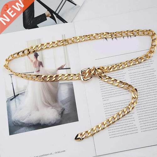 Punk Metal Chain Women Belt Gold Silver Waist Chain Dress Je