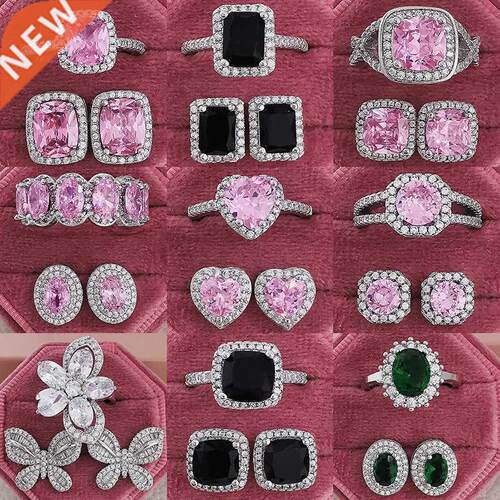 2pcs Per Pack Pink Black Green silver color bride Jewelry Se