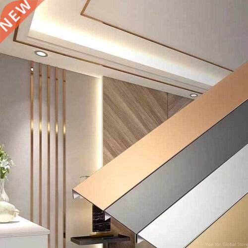 1 Roll Mirror Stainless Steel Plane Decorative Line Gold Wal