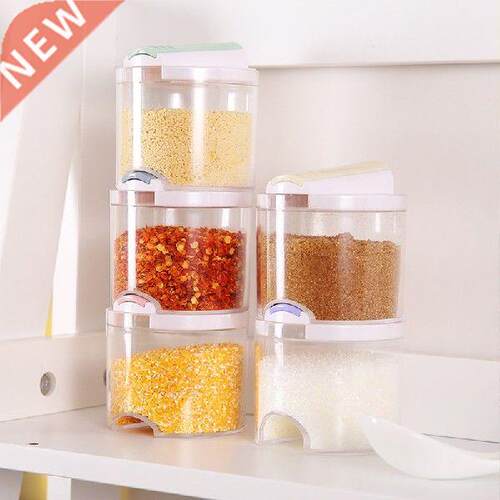 Transparent Stackable Seasoning Cans Kitchen Spice Rack