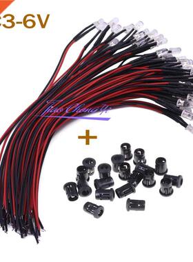 10-100pcs F3mm F5mm LED Red/Green/Blue/RGB white UV Pink DC3