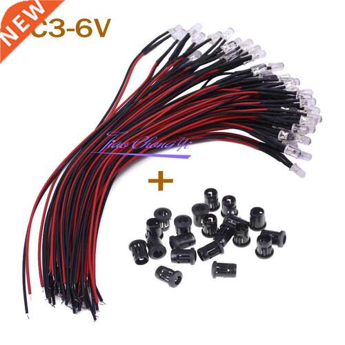 10-100pcs F3mm F5mm LED Red/Green/Blue/RGB white UV Pink DC3