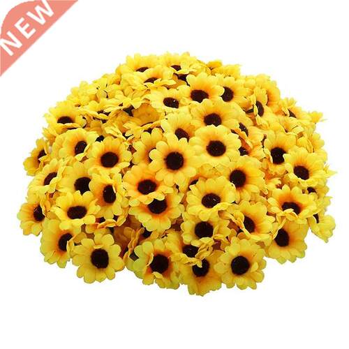 50Pcs Artificial Sunflower Heads Fabric Fake Sunflower Heads