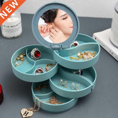 Jewelry Storage Box Multilayer Rotating Plastic Jewelry Stan