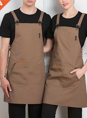 G6DA Work Apron with Pockets for Men Women Chef Waiters