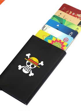 Prnted Japanese Anme Pattern Alumnum Alloy Credt Card Ho