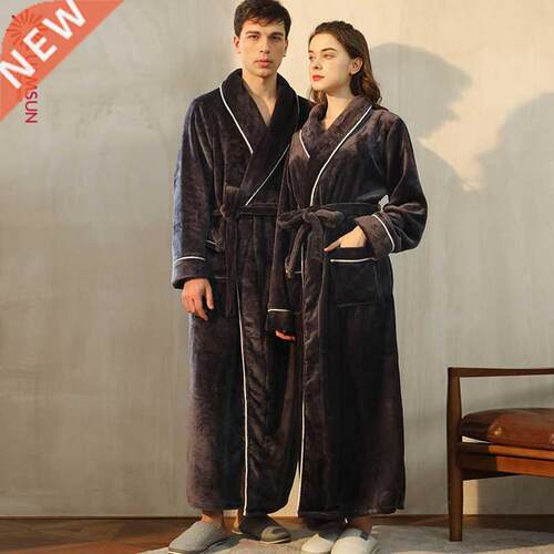 women pajamas flannel couple bathrobe 法兰绒睡袍大码情侣浴袍