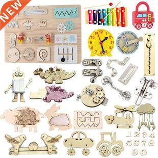 Children Busy Board Kids Montessori Hand Crank Gear Acce
