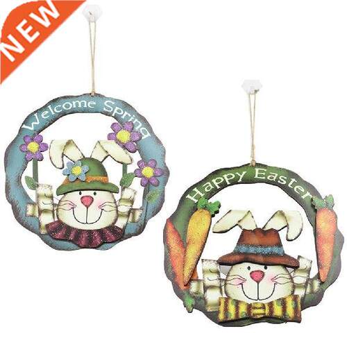 New Easter Wooden Wreath Door Hanging Sign Easter Egg