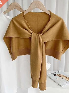 Korean Solid Color Neck Guard Scarve Woman's Knitted Warm Sh