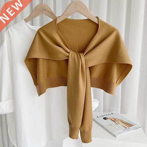 Korean Solid Color Neck Guard Scarve Woman's Knitted Warm Sh