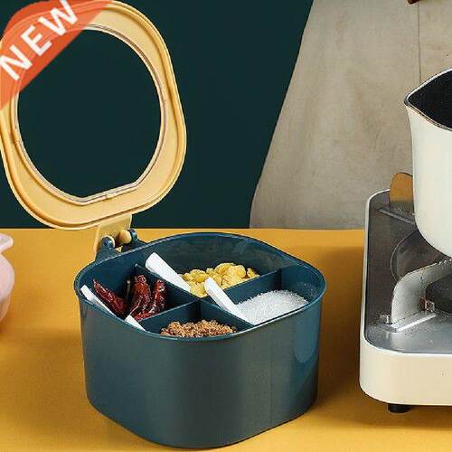 Four Grid Seasoning Can Kitchen Storage BottlesTank Set