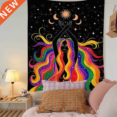 ndan Moon Phase Grl Mandala Tapestry Wall Hangng Boho de