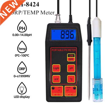 pH-8424 pH/ORP/TEMP Meter High Accuracy 3 in 1 Portable with