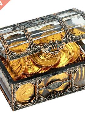 Vintage Transparent Pirate reasure Storage Box Organizer Ear