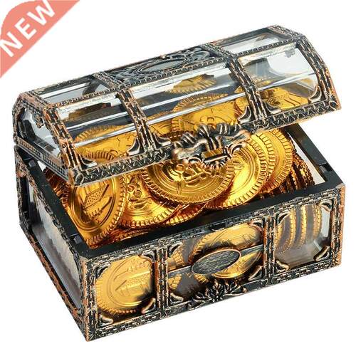 Vintage Transparent Pirate reasure Storage Box Organizer Ear