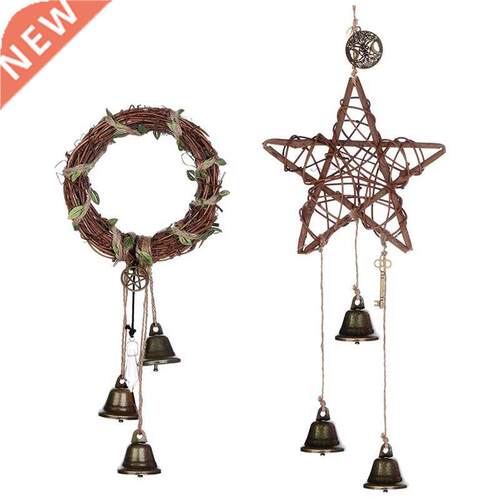 2 Pieces Witch Bells Protection Door Hangers Round Pentagram
