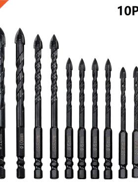 10Pcs Electrical Tools Cross Tile Drill Bits Set Triangle Dr