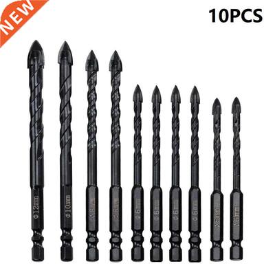 10Pcs Electrical Tools Cross Tile Drill Bits Set Triangle Dr