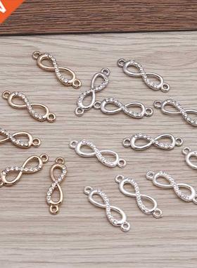 20pcs 23x10mm Crystal Infinity Charms for Jewelry Making Fas