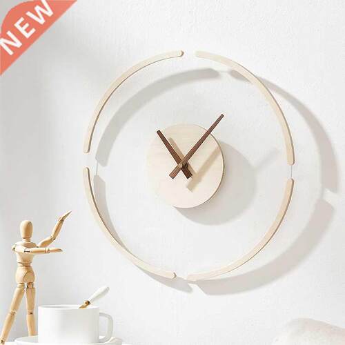 Nordic Style Simple Modern Solid Wood Wall Clock Living Room