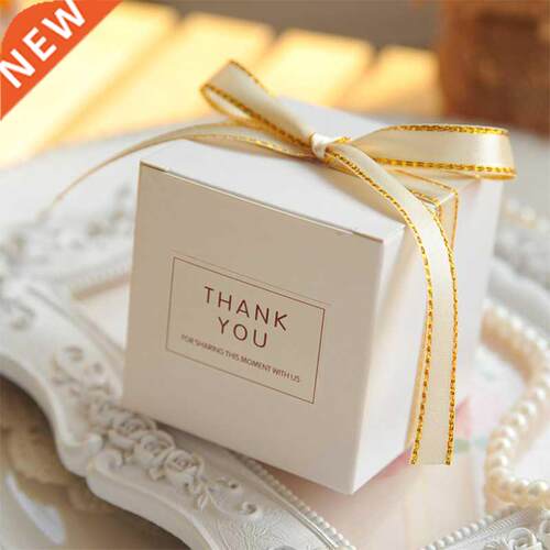 New European Simple Atmosphere White Cube Candy Boxes Weddin