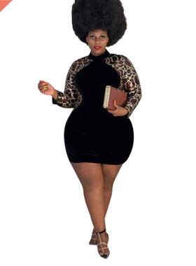 XL-5XL large size ladies hip wrap velvet dress大码包臀丝绒裙