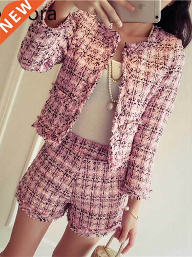 WOMEN'S SUIT 2022 SPRING TWEED 2 PIECE SET WOMEN SLIM PLAID