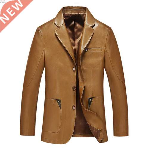 Men leather suit 2021 spring and autumn blazer male sheepski