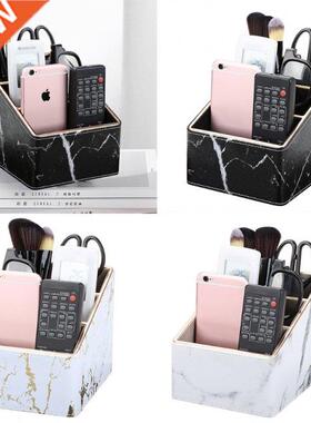 1 Pc Multi-function Marble Leather Desk Stationery Organizer