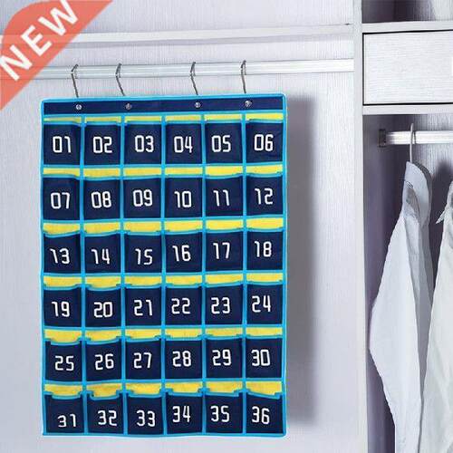 6 Numbered Pockets Chart Cell Phone Hanging Storage Bag