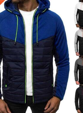 Winter/Autumn Men's Jacket Hooded Contrast Color Autumn Wint