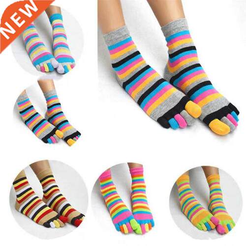 One Par Colorful Strped Patchwork Socks Women Men Cotton F