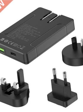 BUDI EU US UK 65W Dual Fast Wall Chger PD 3.0 USB C Foldab