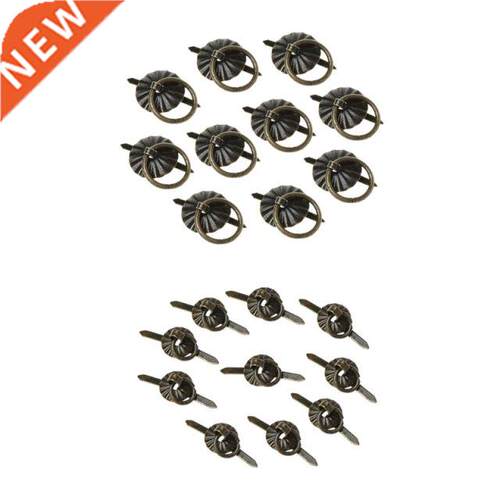 10pcs Green Bronze Color Ring Pin Handle Drawer Cabinet Desk