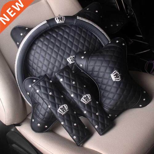 Universal PU Leather Car Steering Wheel ver Bling Rhinestone