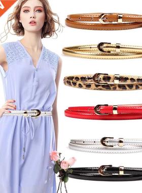 Designer Women's Belt Metal Buckle Thin Female Belt Leopard