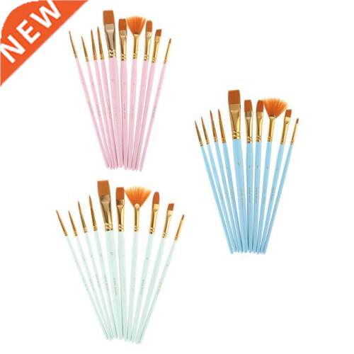 10Pcs Paint Brushes Set Nylon Hair Painting Brush Oil Acryli
