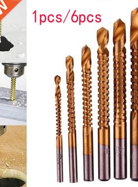 1pcs/6PC titanium plated woodworking serrated drill slot dri